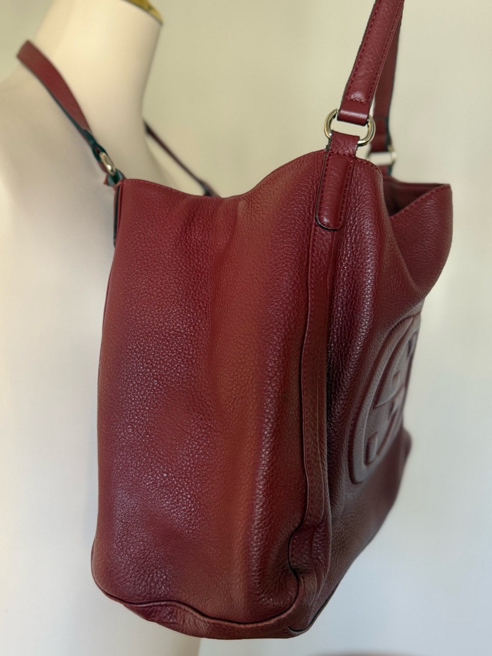 Gucci Soho Shoulder Bag Red Burgundy Medium Size - Picture 7 of 14
